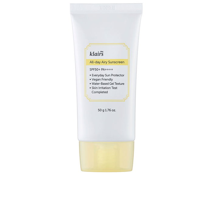 Klairs Protector Solar Facial All-Day Airy Sunscreen SPF50+ 50g - Textura Ligera y Fresca, Sin Marca Blanca, Sin Fragancia, Hidratante