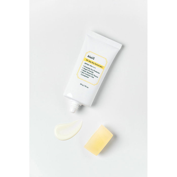 Klairs Protector Solar Facial All-Day Airy Sunscreen SPF50+ 50g - Textura Ligera y Fresca, Sin Marca Blanca, Sin Fragancia, Hidratante