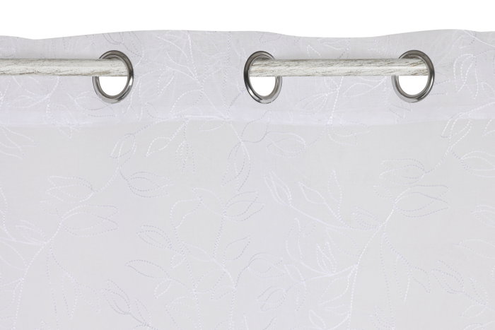 DKD Home Decor Cortina de Poliéster Blanca con 8 Anillas 140x260 cm
