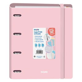 Dohe Carpeta Anillas Mixtas 4x35 mm Recambio A4 100H 5x5 mm 90 gr 4 Separadores Polyfoam Rosa Pastel