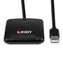 Lindy 43407 lector de tarjeta magnética USB color negro