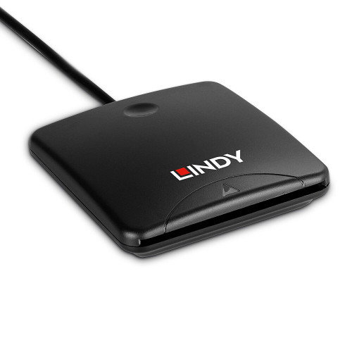 LINDY 43407 Lector de Tarjetas Magnéticas USB 2.0 (480 MB/s) con Cable de 1.2 m, Color Negro