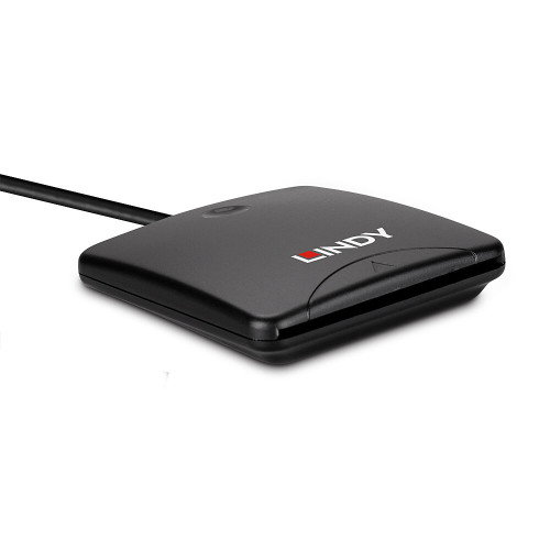 LINDY 43407 Lector de Tarjetas Magnéticas USB 2.0 (480 MB/s) con Cable de 1.2 m, Color Negro