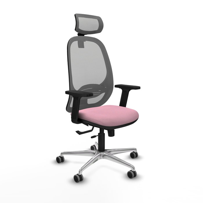 PIQUERAS Y CRESPO Silla de oficina Cilanco con mecanismo Sincro/Traslack Rosa y Gris PIQUERAS Y CRESPO Silla de oficina Cilanco con mecanismo Sincro/Traslack Rosa y Gris