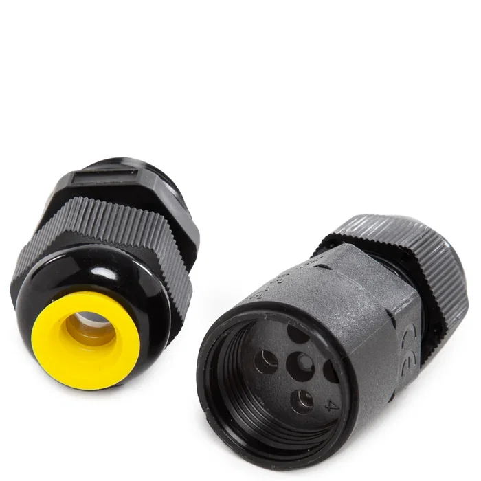Conector Recto IP68 Negro