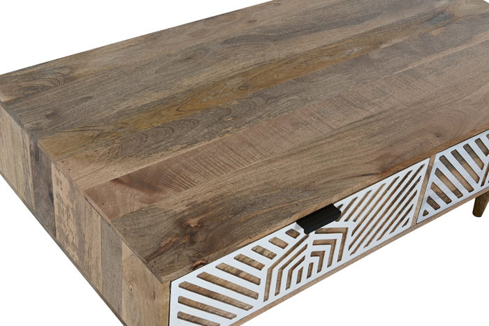 DKD Home Decor Mesa de Centro de Mango Blanco