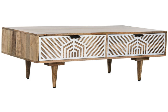 DKD Home Decor Mesa de Centro de Mango Blanco