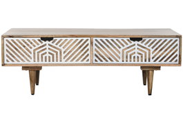 DKD Home Decor Mesa de Centro de Mango Blanco