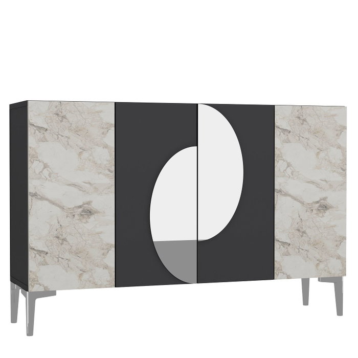 Hanah Home Consola KM120 Antracita, Mármol de Éfeso y Plata Hanah Home Consola KM120 Antracita, Mármol de Éfeso y Plata