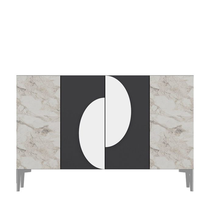 Hanah Home Consola KM120 Antracita, Mármol de Éfeso y Plata Hanah Home Consola KM120 Antracita, Mármol de Éfeso y Plata