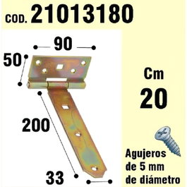 WOLFPACK LINEA PROFESIONAL Soporte Para Madera Bisagra Bicromatado 200 mm.  