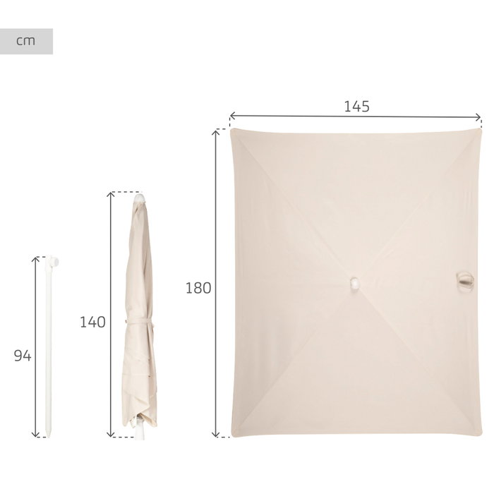 Color Baby Sombrilla de Terraza Aktive 180x145cm