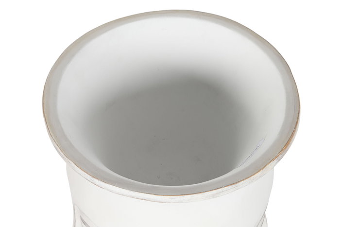 DKD Home Decor Macetero de Fibra de Vidrio con Cara y Acabado Envejecido Blanco 35x35x93 DKD Home Decor Macetero de Fibra de Vidrio con Cara y Acabado Envejecido Blanco 35x35x93