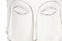 DKD Home Decor Macetero de Fibra de Vidrio con Cara y Acabado Envejecido Blanco 35x35x93