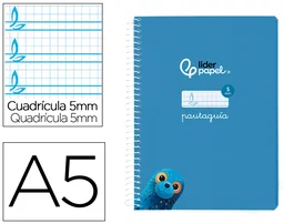 Liderpapel Cuaderno espiral Pautaguía A5 azul