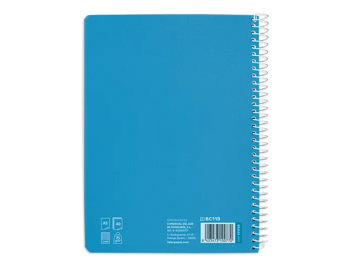 Liderpapel Cuaderno espiral Pautaguía A5 azul