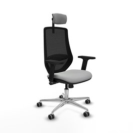 PIQUERAS Y CRESPO Silla de oficina Mardos con mecanismo Sincro, Gris claro y Negro