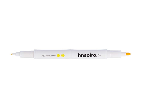 Innspiro Rotulador COLORING doble punta amarillo 0,4mm./0,8mm.
