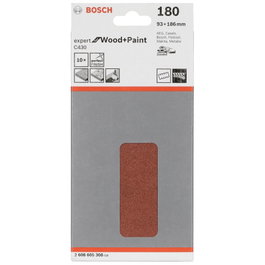 Bosch Hoja de lija C 430 93x186mm grano 180, 10 unidades