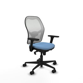 PIQUERAS Y CRESPO Silla de oficina Jorquera con mecanismo Sincro, azul cielo y blanco