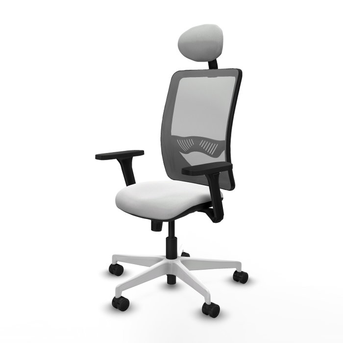 PIQUERAS Y CRESPO Silla de oficina Zulema con mecanismo Sincro, Blanco y Gris PIQUERAS Y CRESPO Silla de oficina Zulema con mecanismo Sincro, Blanco y Gris