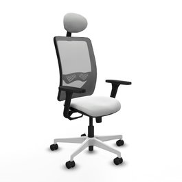 PIQUERAS Y CRESPO Silla de oficina Zulema con mecanismo Sincro, Blanco y Gris