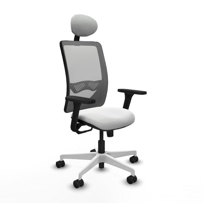 PIQUERAS Y CRESPO Silla de oficina Zulema con mecanismo Sincro, Blanco y Gris PIQUERAS Y CRESPO Silla de oficina Zulema con mecanismo Sincro, Blanco y Gris