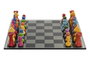 DKD Home Decor Juego de Mesa Ajedrez Resina y Cristal Multicolor 60x60 cm