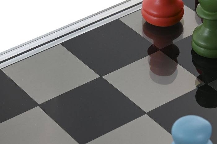 DKD Home Decor Juego de Mesa Ajedrez Resina y Cristal Multicolor 60x60 cm