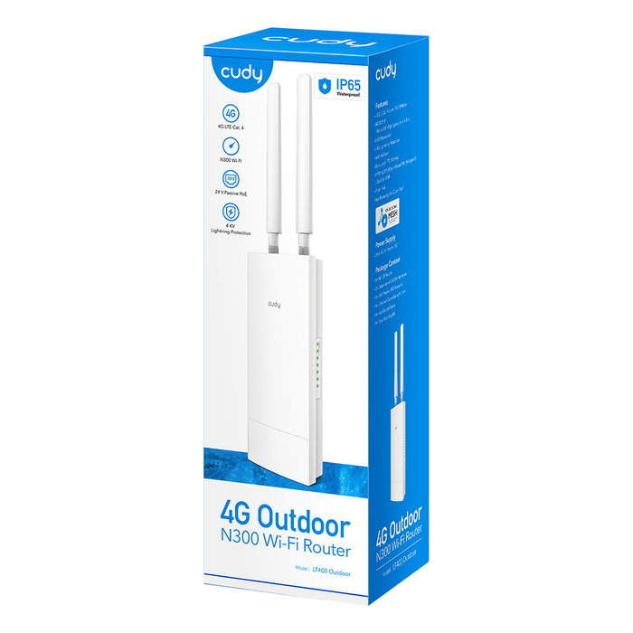 Cudy LT400 Router Wi-Fi 4G LTE Cat 4 N300 Exterior Blanco
