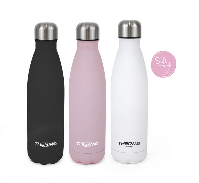 Thermosport Botella Termo Soft Touch 1000 ml - Botella Térmica de Acero Inoxidable con Aislamiento al Vacío, Diseño Ergonómico, 32 cm (6 Unidades) Thermosport Botella Termo Soft Touch 1000 ml - Botella Térmica de Acero Inoxidable con Aislamiento al Vacío, Diseño Ergonómico, 32 cm (6 Unidades)
