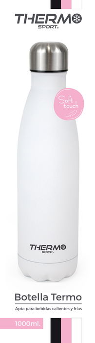 Thermosport Botella Termo Soft Touch 1000 ml - Botella Térmica de Acero Inoxidable con Aislamiento al Vacío, Diseño Ergonómico, 32 cm (6 Unidades) Thermosport Botella Termo Soft Touch 1000 ml - Botella Térmica de Acero Inoxidable con Aislamiento al Vacío, Diseño Ergonómico, 32 cm (6 Unidades)