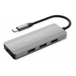 VALUE Hub USB 3.2 Gen 1 de 4 Puertos, Alimentado por Cable USB-C