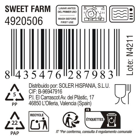 Inde Bol Sweet Farm 500cc 13 cm (18 Unidades)