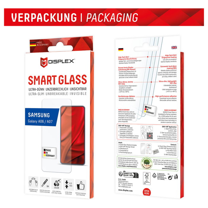 Displex Protector de Pantalla de Cristal Templado 9H para Samsung Galaxy A06 A07, Aplicación en Seco sin Burbujas, Anti-Huellas, 1 Unidad Displex Protector de Pantalla de Cristal Templado 9H para Samsung Galaxy A06 A07, Aplicación en Seco sin Burbujas, Anti-Huellas, 1 Unidad