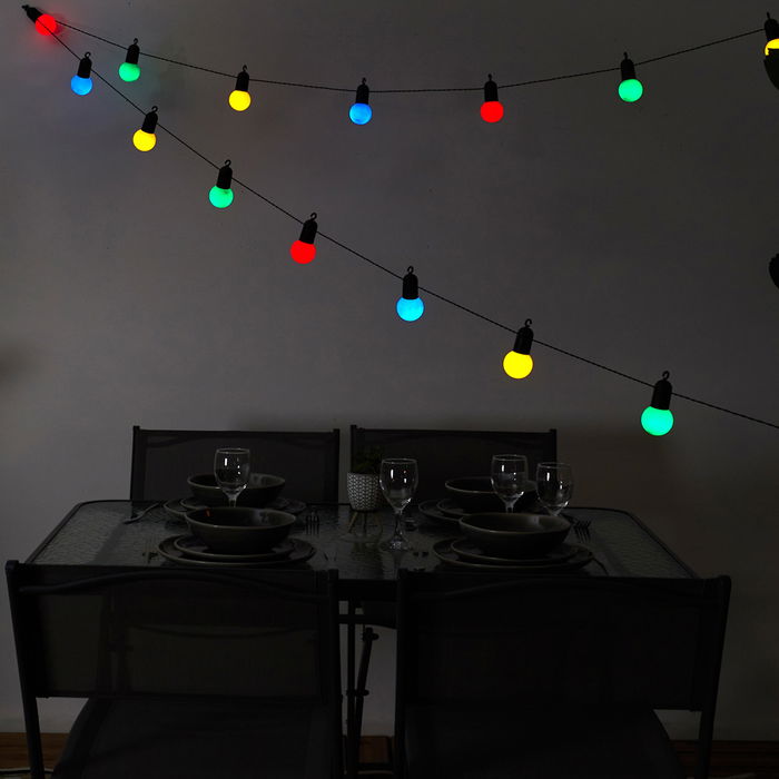 Home Deco Factory Guirnalda Solar 20 LEDs Color Plástico