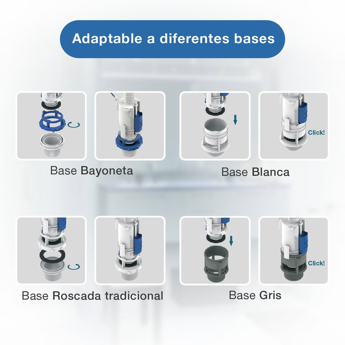 Gifont Descargador de inodoro con doble pulsador regulable