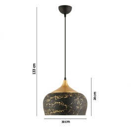 Opviq Lámpara de Araña RT-50, Lámpara de Techo Blanco Mármol, Ø30 x 28 cm, Altura Ajustable 33-133 cm, para Comedor y Sala de Estar