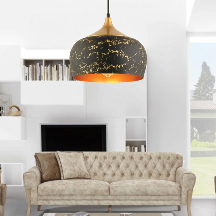 Opviq Lámpara de Araña RT-50, Lámpara de Techo Blanco Mármol, Ø30 x 28 cm, Altura Ajustable 33-133 cm, para Comedor y Sala de Estar