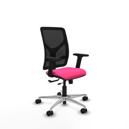 PIQUERAS Y CRESPO Silla de oficina Motilla Rosa y Negro con Mecanismo Sincro/Traslack