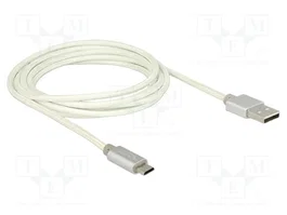 DeLOCK Cable de datos y carga USB Tipo-A a Micro-B de 2 m, Blanco