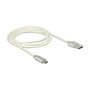 DeLOCK Cable USB 2.0 A a Micro-USB B de 2 m, Blanco/Plata