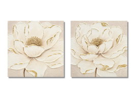 DKD Home Decor Cuadro Lienzo MDF 60x3x60 Flor Surtido de 2 modelos