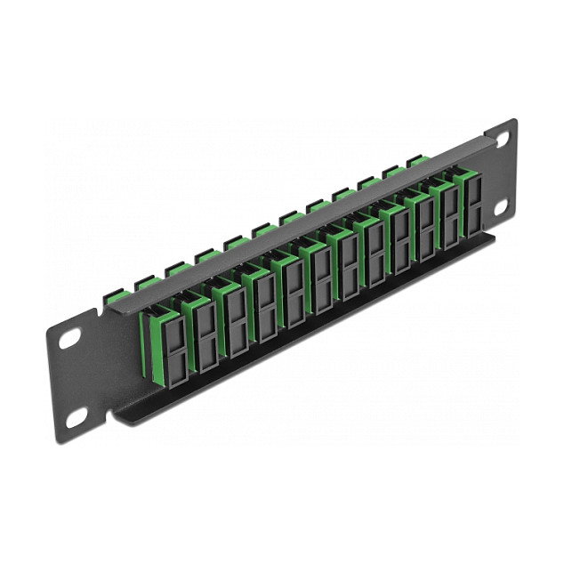DeLOCK Panel de conexión de fibra óptica 10″ 12 Puertos SC Duplex Verde/Negro DeLOCK Panel de conexión de fibra óptica 10″ 12 Puertos SC Duplex Verde/Negro