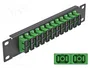 DeLOCK Patchpanel de fibra óptica 10″ 12 puertos SC Duplex verde 1U negro