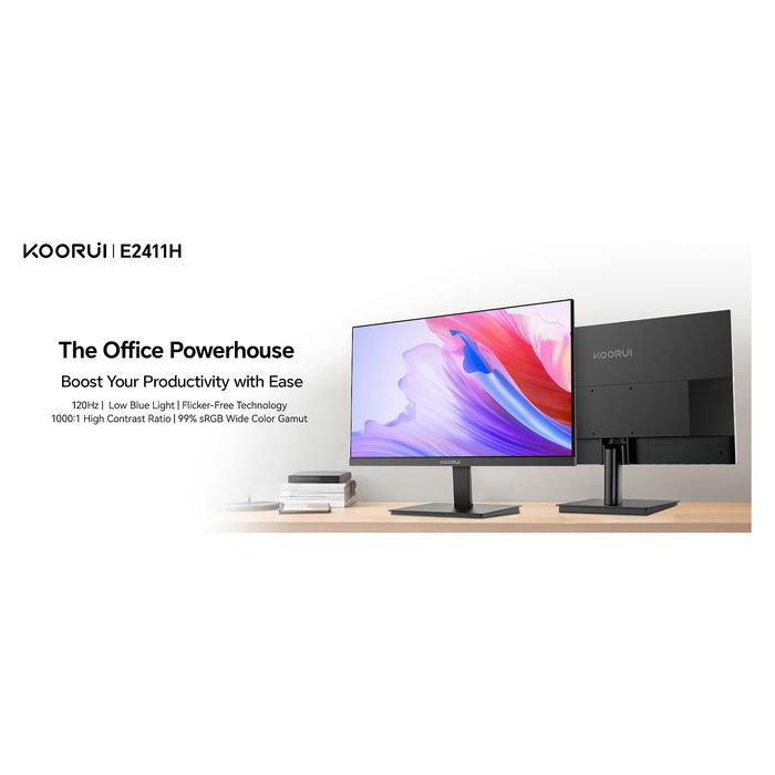 Koorui E2411H Monitor FHD 23.8 Pulgadas 1920x1080 120Hz IPS Negro