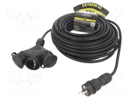 KEL Prolongador de alimentación H05RR-F 3G2,5mm2 25m negro