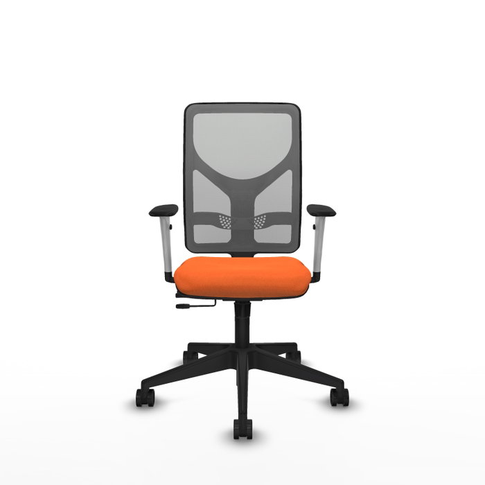 PIQUERAS Y CRESPO Silla de oficina Motilla con mecanismo Sincro/Traslack, Tela Naranja y Malla Gris PIQUERAS Y CRESPO Silla de oficina Motilla con mecanismo Sincro/Traslack, Tela Naranja y Malla Gris
