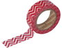 Innspiro Cinta masking tape Washi zig zag rojo 15mm x 10m Serie Deco