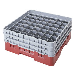 CAMBRO - 49S638-416 - Cesta de lavado 49 comp. 3 alturas - 6 cm Ø máx. - alt. máx. 17,6 cm - 50 x 50 x 22,5 cm - Arándano